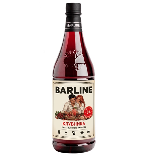 Barline сироп Клубника, без сахара, ПЭТ, 1л